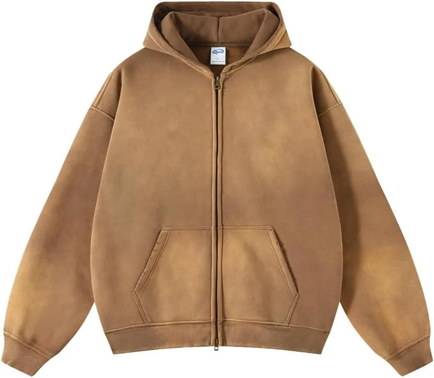 Men Oversized Hoodies Vintage Cotton Casual Hooded Sweatshirt with Pocket Teens Pullover Unisex