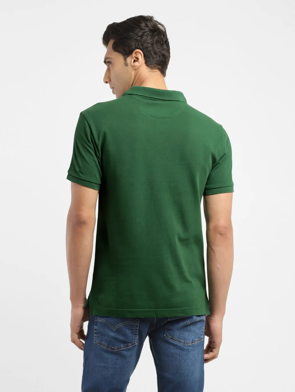 Men's Green Polo Collar T-Shirt
