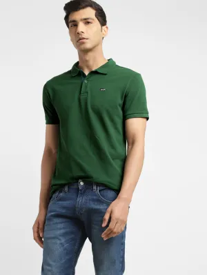 Men's Green Polo Collar T-Shirt