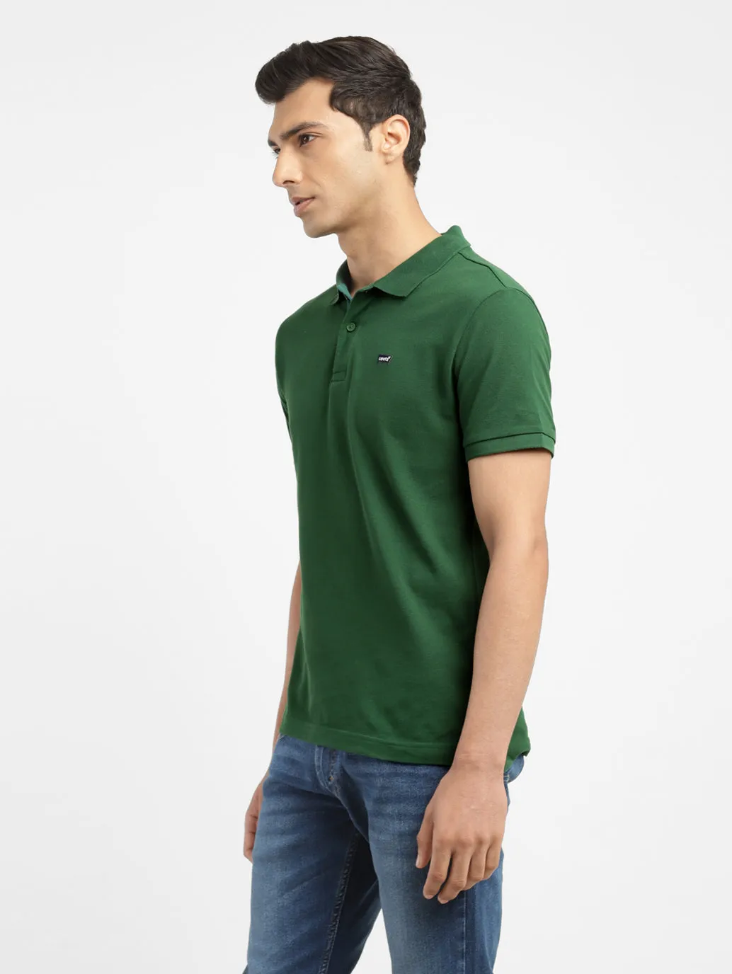 Men's Green Polo Collar T-Shirt