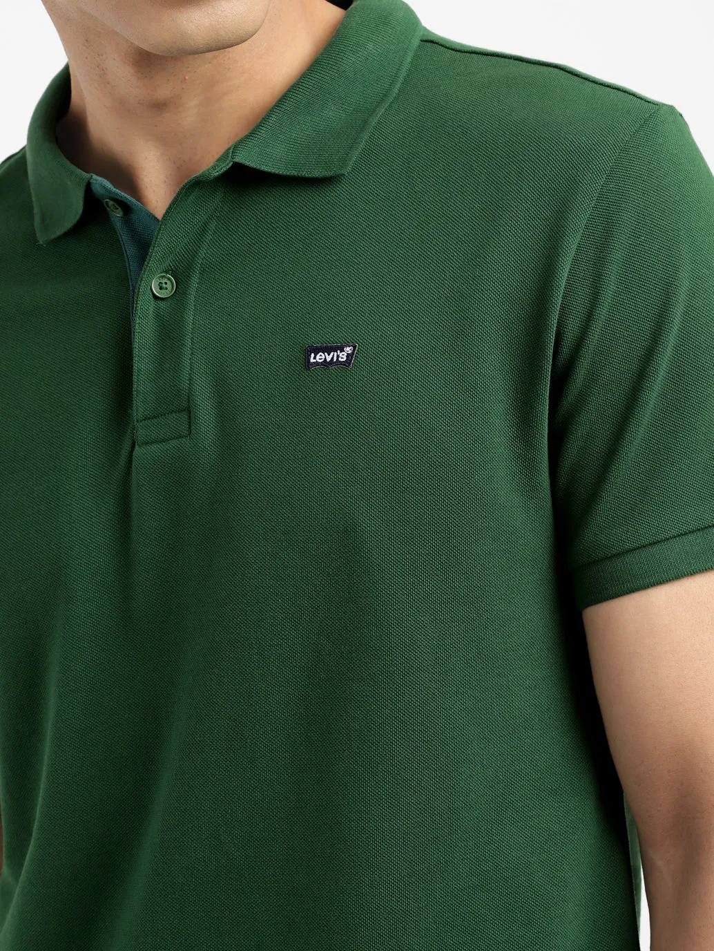 Men's Green Polo Collar T-Shirt