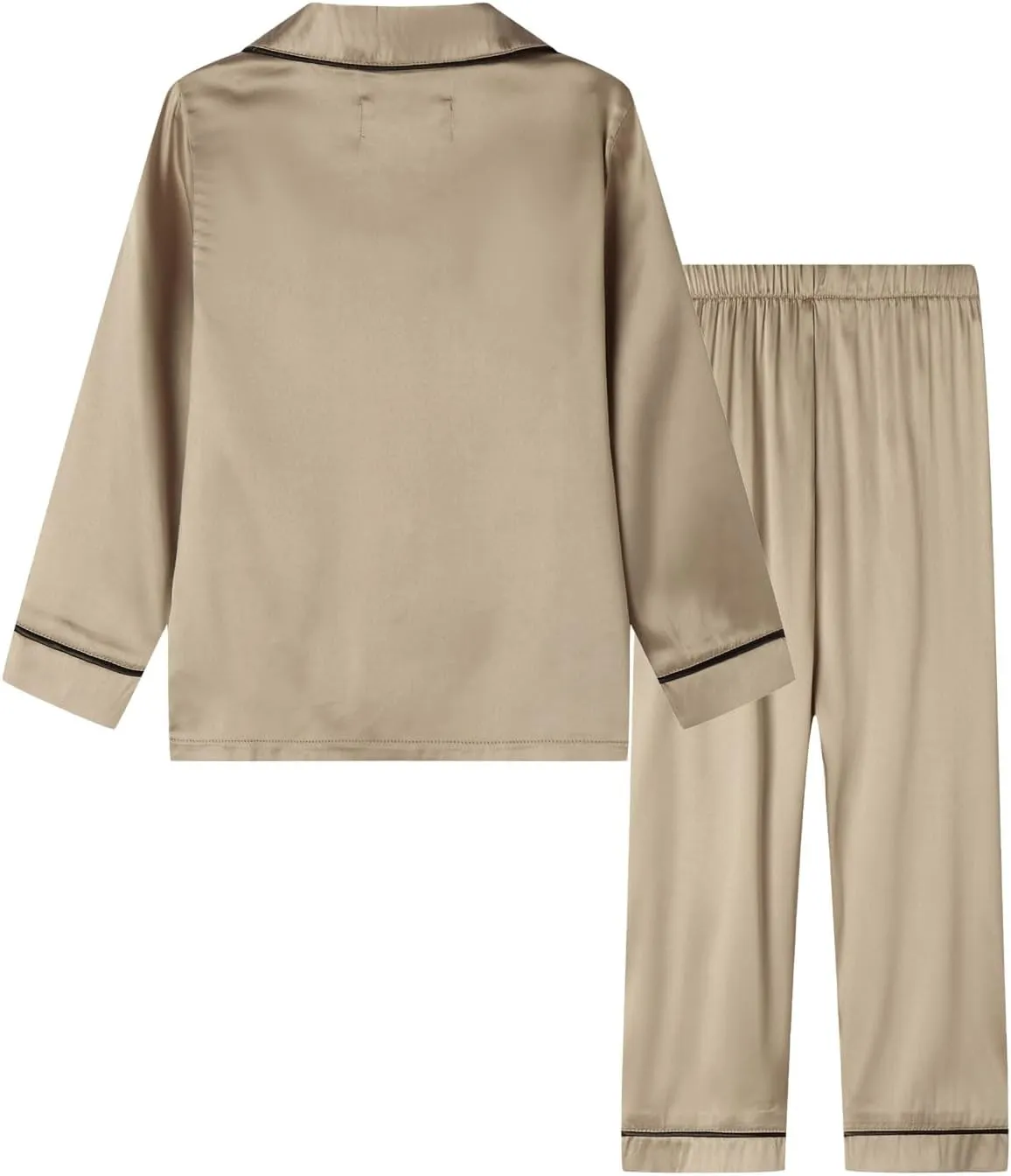 Mud Kingdom Girls Boys Kids Silk Satin Pajamas Set Button-Down Clothes Long Sleeve Loungewear Sleepwear PJS