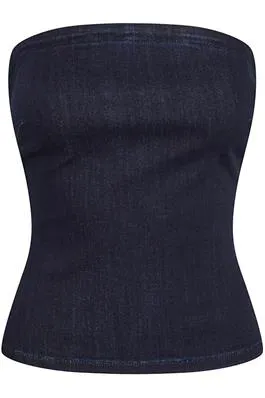 My Essential Wardrobe AyoMW 158 Denim Top Dark Blue Un-Was