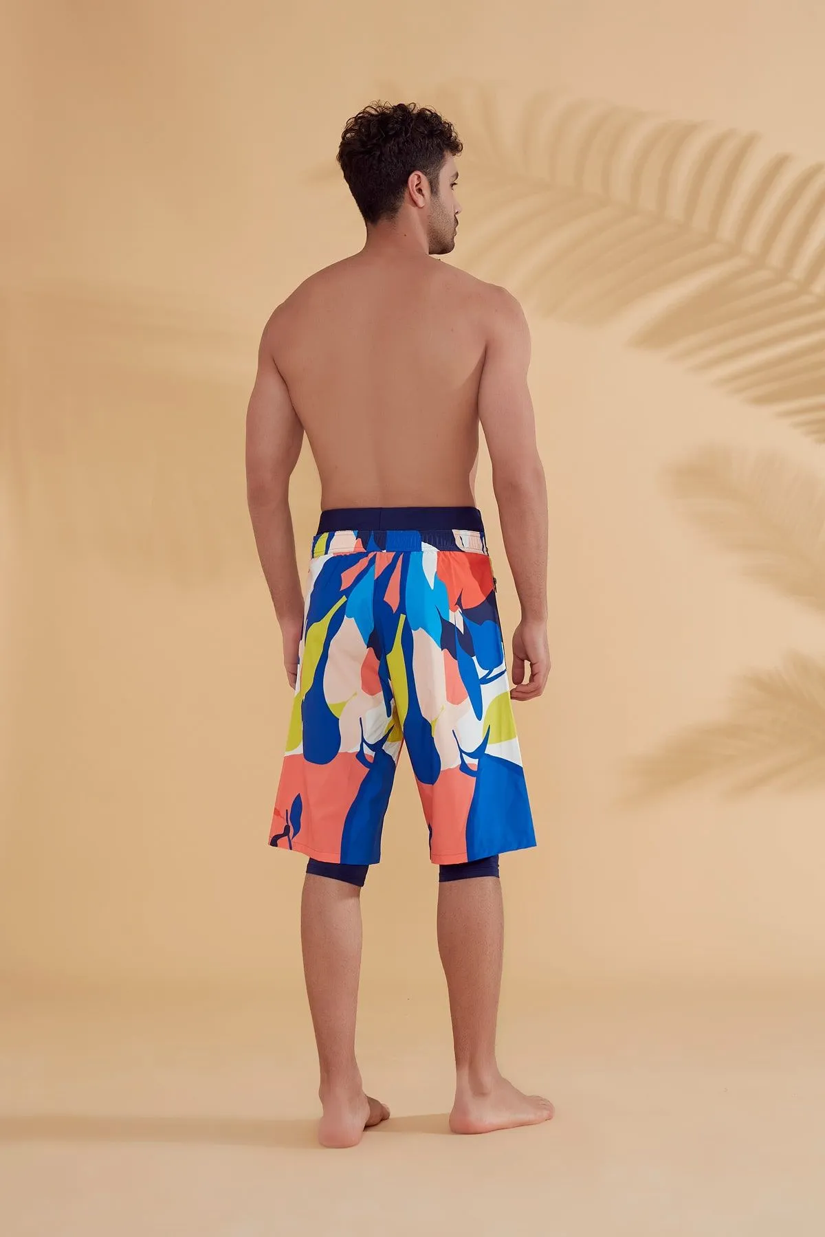 Navy Patterned Men's Shorts S2350