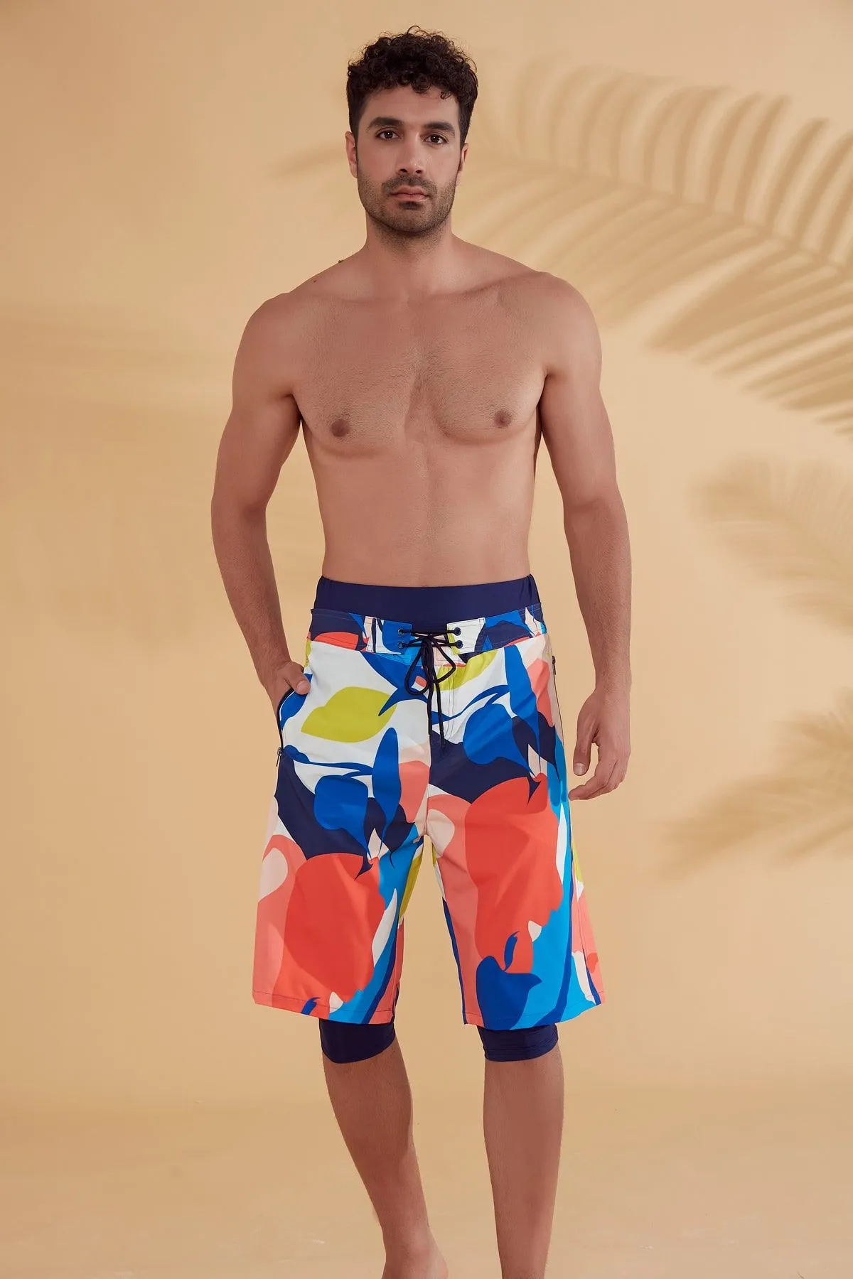 Navy Patterned Men's Shorts S2350