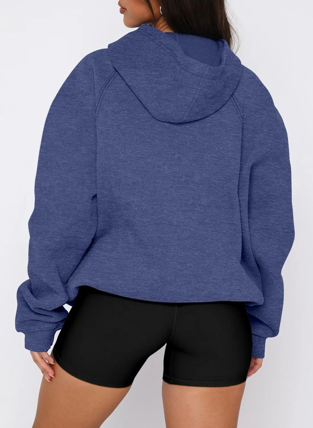 onlypuff Women Pullover Sweatshirt Long Sleeve Hoodies Kangaroo Pocket Fleece Basic Sweater