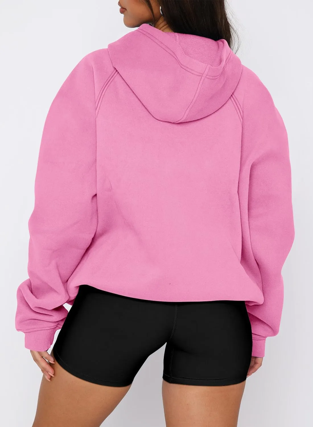 onlypuff Women Pullover Sweatshirt Long Sleeve Hoodies Kangaroo Pocket Fleece Basic Sweater