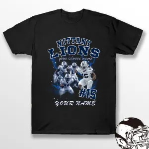 Personalized Football T-Shirt Hoodie Sweatshirt, Penn State Nittany Lions Football, Custom Player Name Number, PSU Football Fans Gift