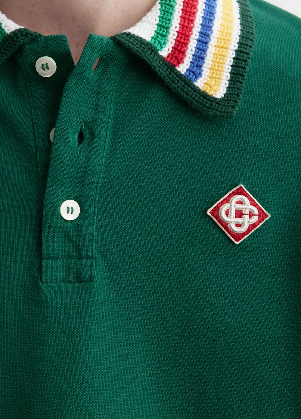 Primary Stripe Knit Collar Classic Polo