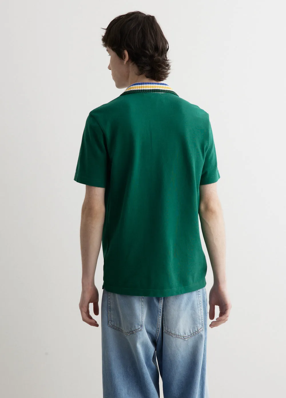 Primary Stripe Knit Collar Classic Polo