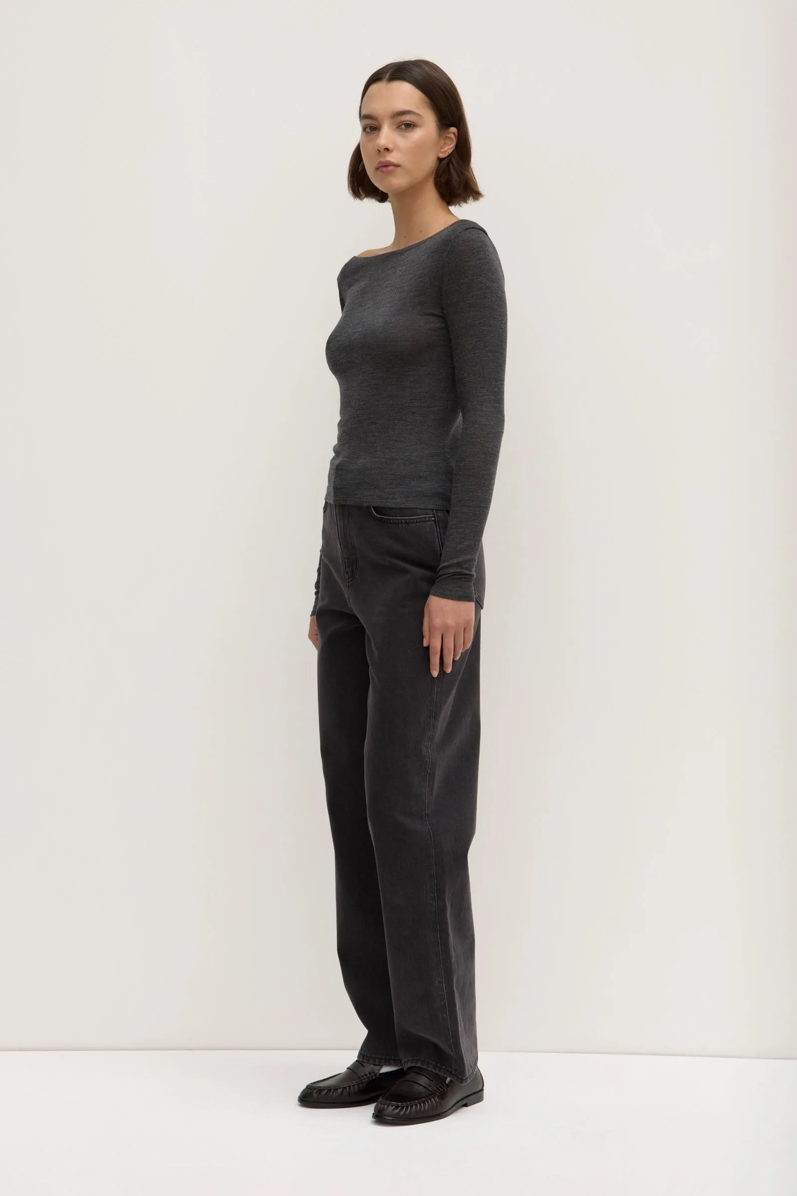 Shannon Wool Bateau Long Sleeve Top