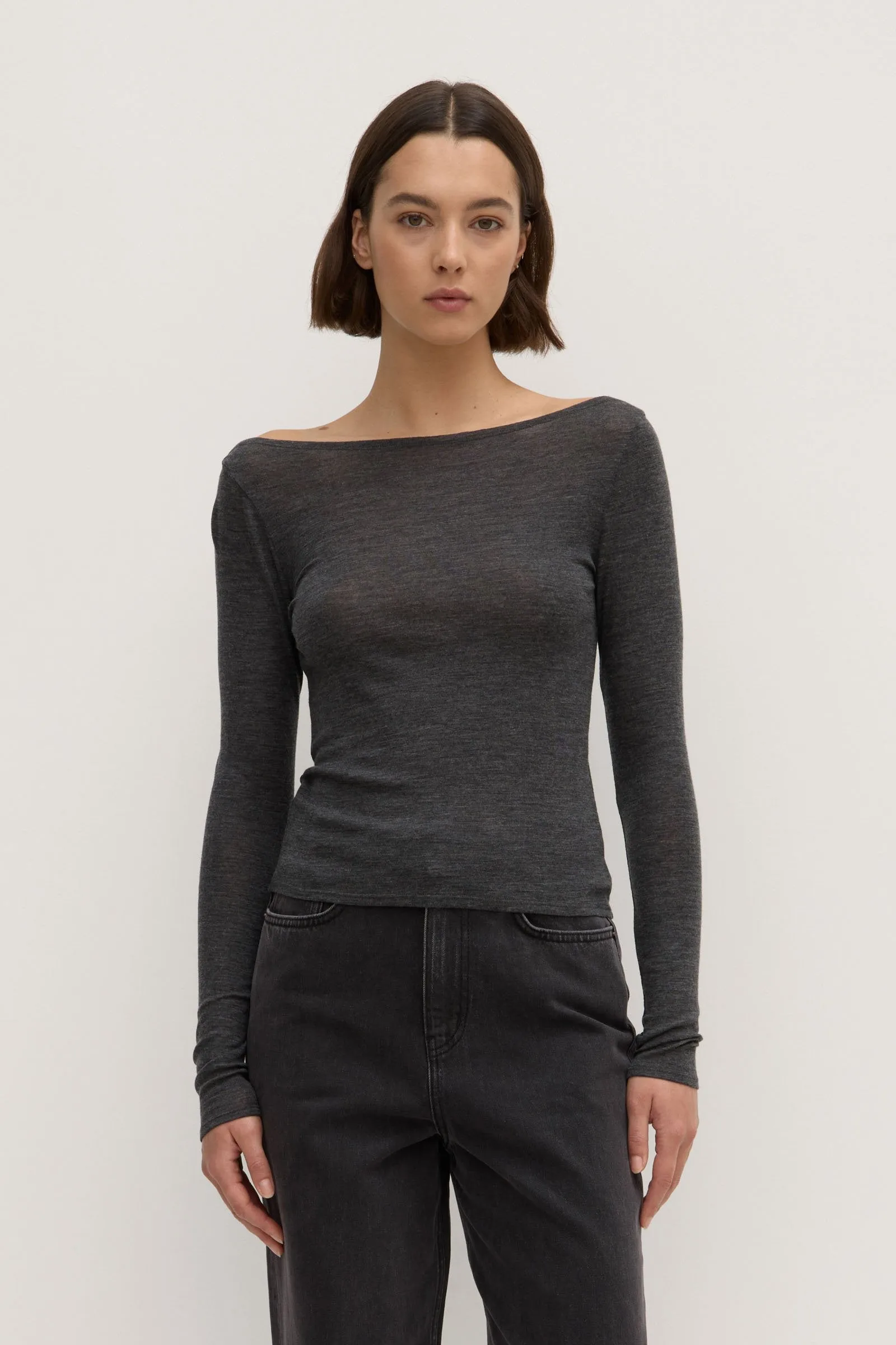 Shannon Wool Bateau Long Sleeve Top