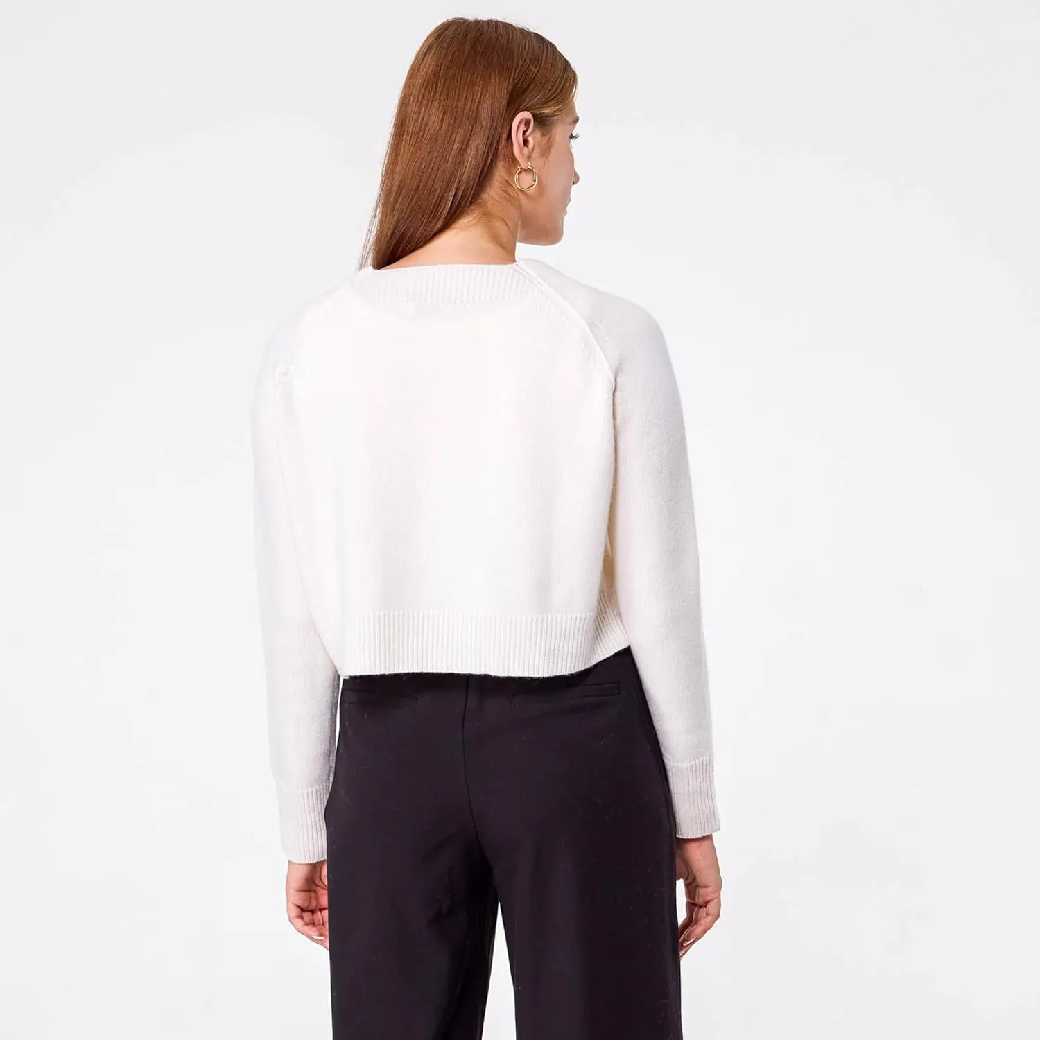 Simple&Opulence Women's Cashmere Cardigan Sweater, Cashmere Long Sleeve V Neck Open Front Cardigan with Pocket