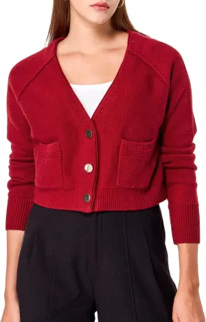 Simple&Opulence Women's Cashmere Cardigan Sweater, Cashmere Long Sleeve V Neck Open Front Cardigan with Pocket
