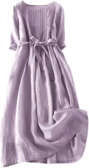 Spring Casual Dresses for Women Summer Floral Midi Flowy Dress Button Down Short Sleeve Tiered Smocked Drawstring Dress