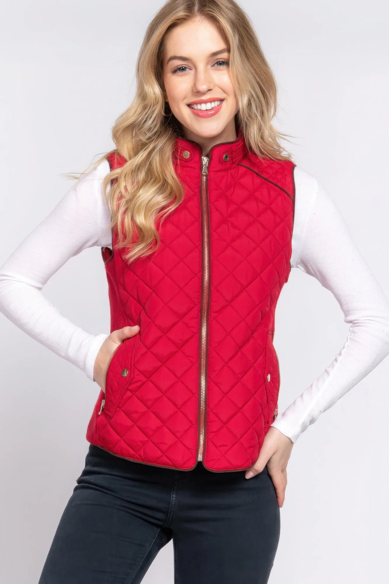 Suede Quilted Vest