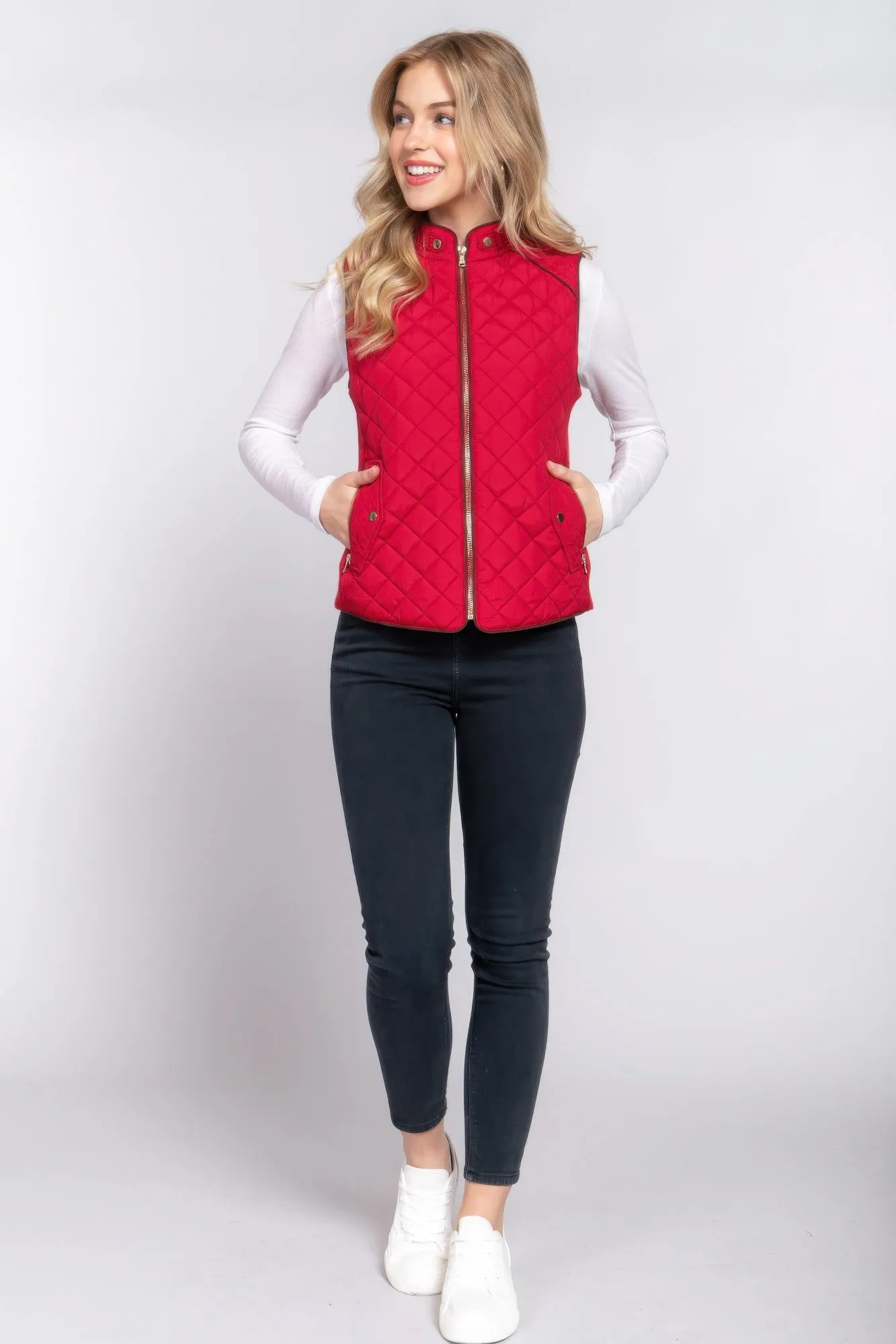 Suede Quilted Vest