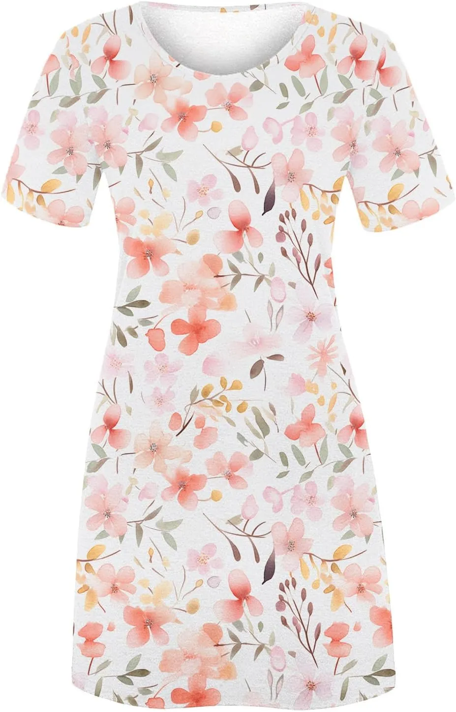 Summer Beach Short Dress for Women 2025 Casual Fashion Round Neck Swing Dress Floral Print Short Sleeve Mini Sundress