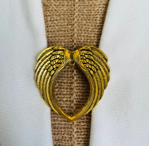 Sweater Clips Angel Wings Heart Sweater Clip Vintage Clips Christmas Cardigan Scarf Clips Shawl Clasps Gift Gifts for Her by Fabulici