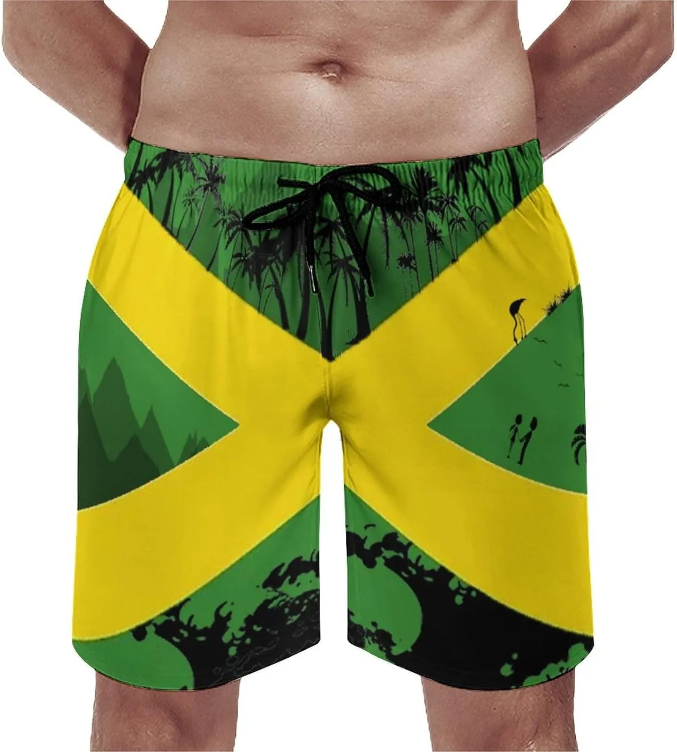 TAIZIYEAH Beach Pants for Men with Pockets Summer Short Swim Trunks Surf Short Board Short Soft
