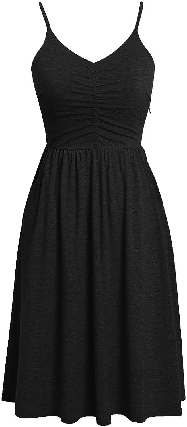 TARIENDY Women 2025 Summer Dress V Neck Sleeveless Dresses Fashion Casual Short Sundress Loose Comfy Sexy Beach Outfits