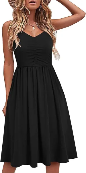 TARIENDY Women 2025 Summer Dress V Neck Sleeveless Dresses Fashion Casual Short Sundress Loose Comfy Sexy Beach Outfits