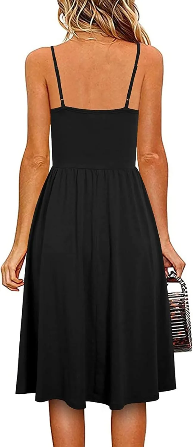 TARIENDY Women 2025 Summer Dress V Neck Sleeveless Dresses Fashion Casual Short Sundress Loose Comfy Sexy Beach Outfits