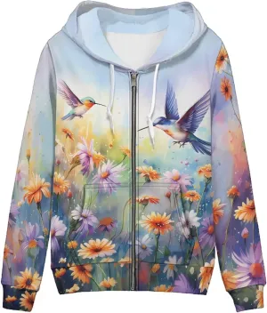 TOADDITDO Women's Drawstring Zip Up Hoodies Fall/Winter Jacket Oversized Casual Sweatshirts with Pocket XS-5XL