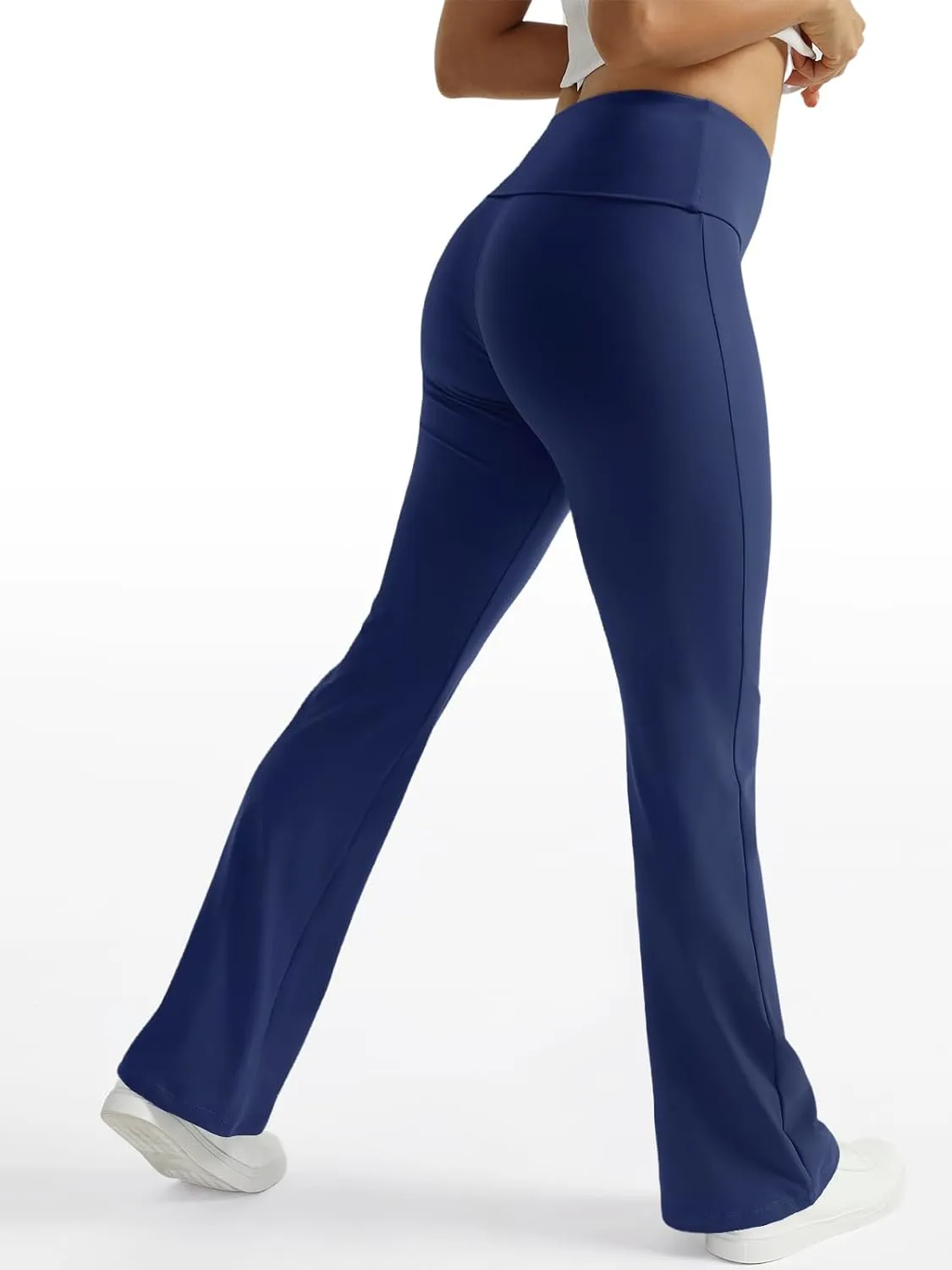 Trendy Queen Women's Wide Leg Yoga Pants Bootcut Workout Flare Leggings Trendy High Waisted Fold Over 2025 Fall Outfits