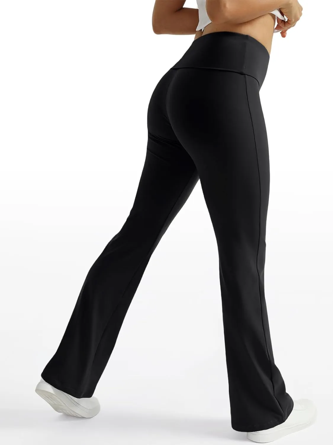 Trendy Queen Women's Wide Leg Yoga Pants Bootcut Workout Flare Leggings Trendy High Waisted Fold Over 2025 Fall Outfits