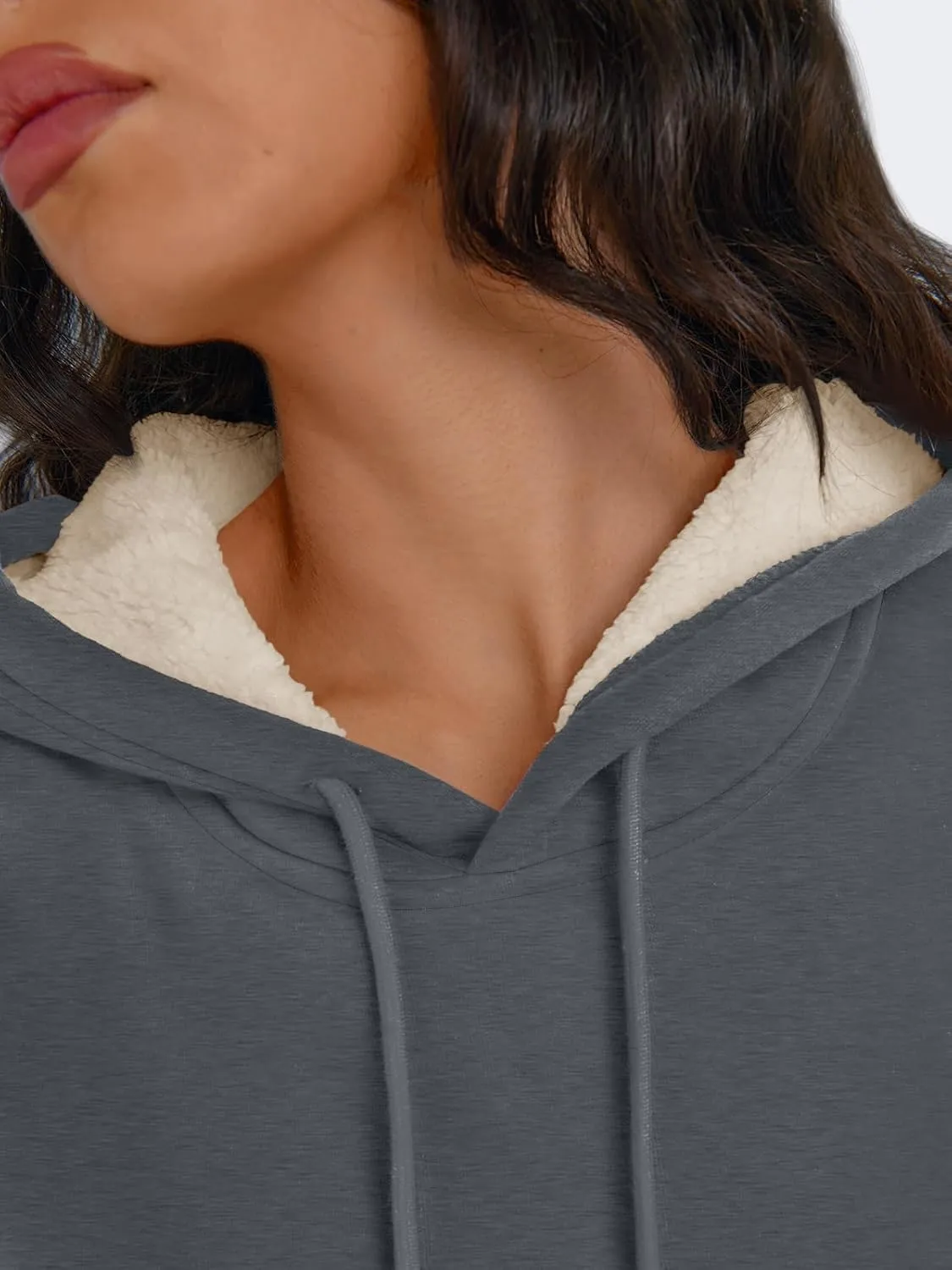 Trendy Queen Women's Winter Fleece Sherpa Lined Hoodie Casual Warm Long Sleeve Pullover Sweatshirt