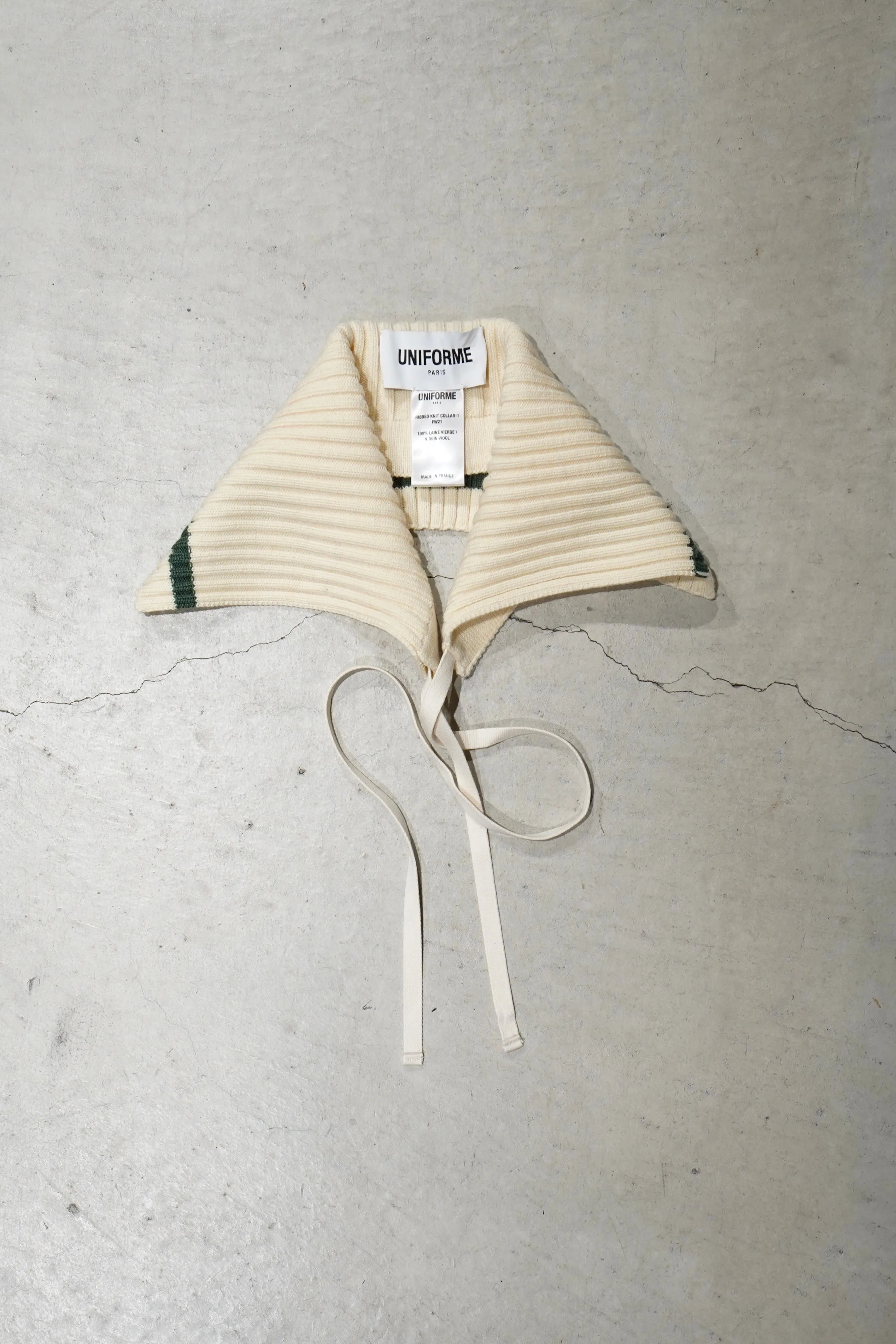 UNIFORME RIBBED KNIT COLLAR (WHITE)