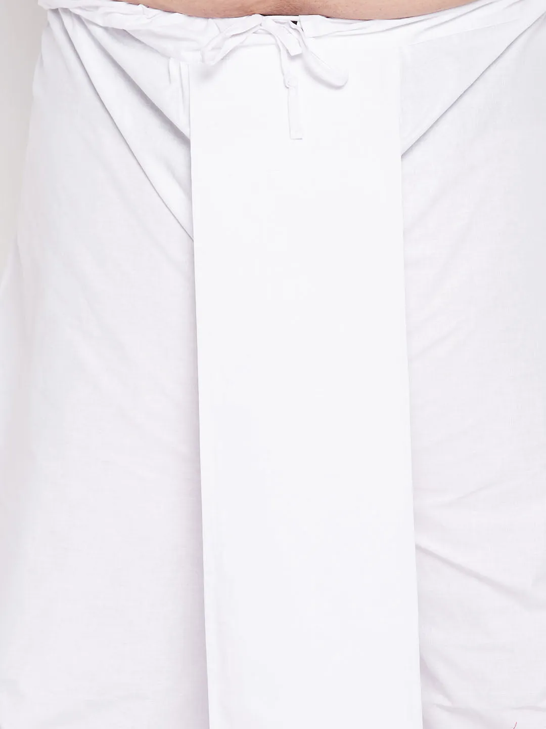 VASTRAMAY Men's Orange Chikankari Kurta Dhoti
