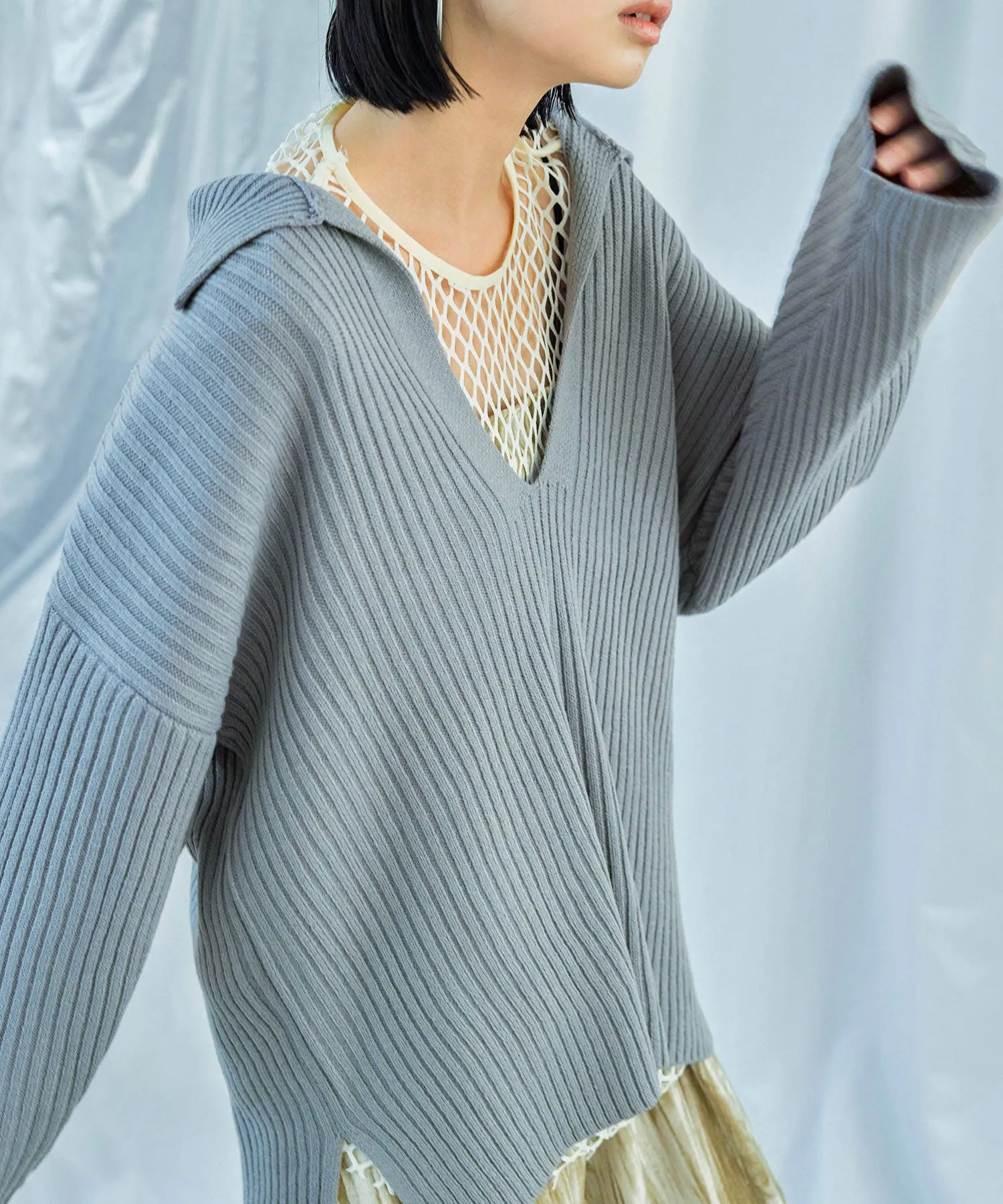 Vneck Collar Knit Pullover