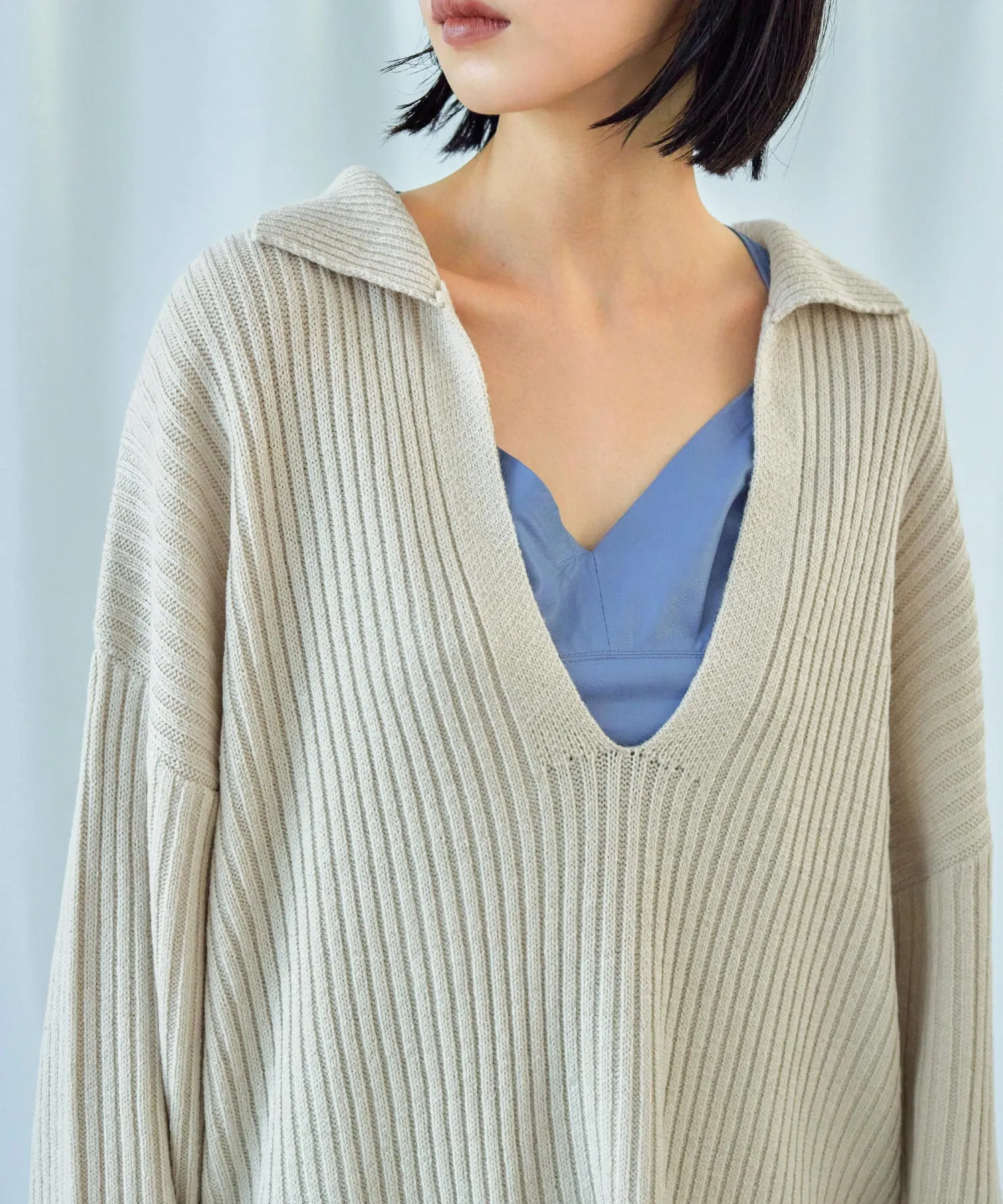 Vneck Collar Knit Pullover
