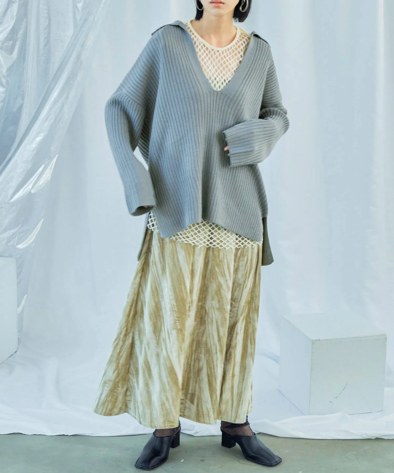 Vneck Collar Knit Pullover
