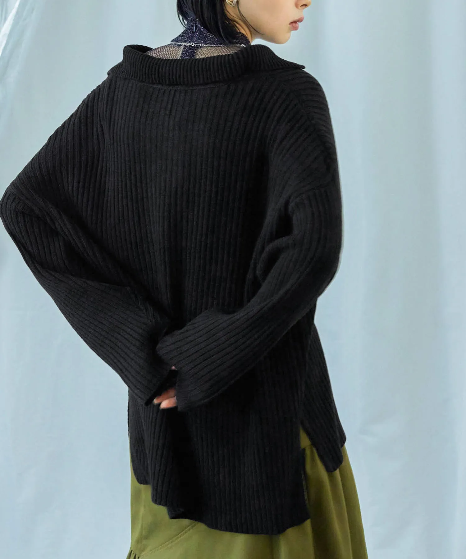 Vneck Collar Knit Pullover
