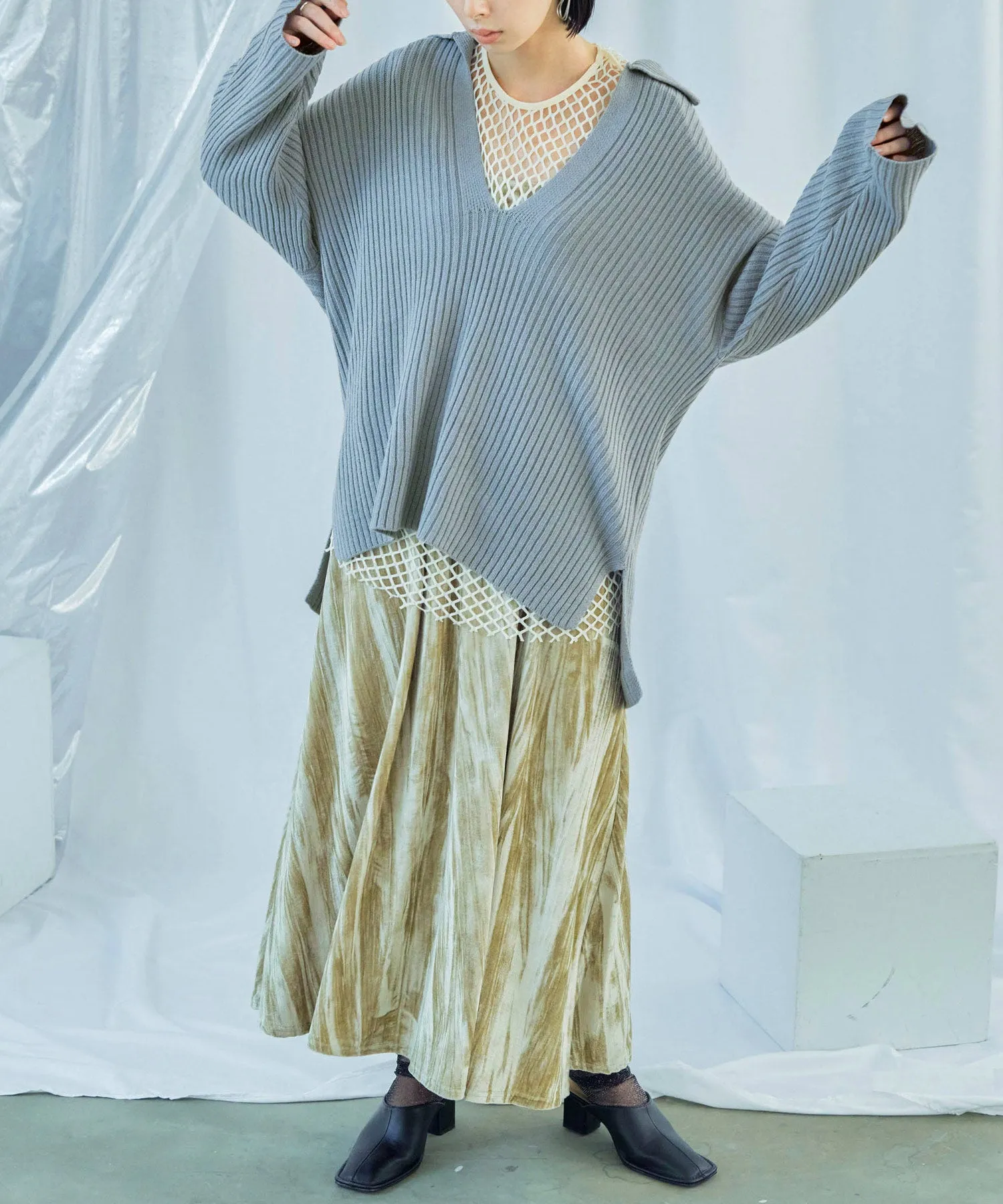 Vneck Collar Knit Pullover