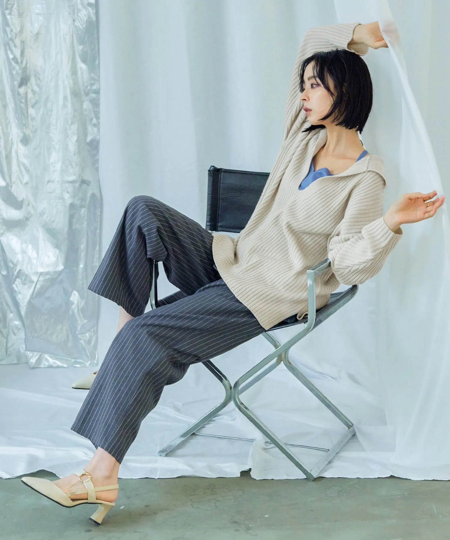 Vneck Collar Knit Pullover