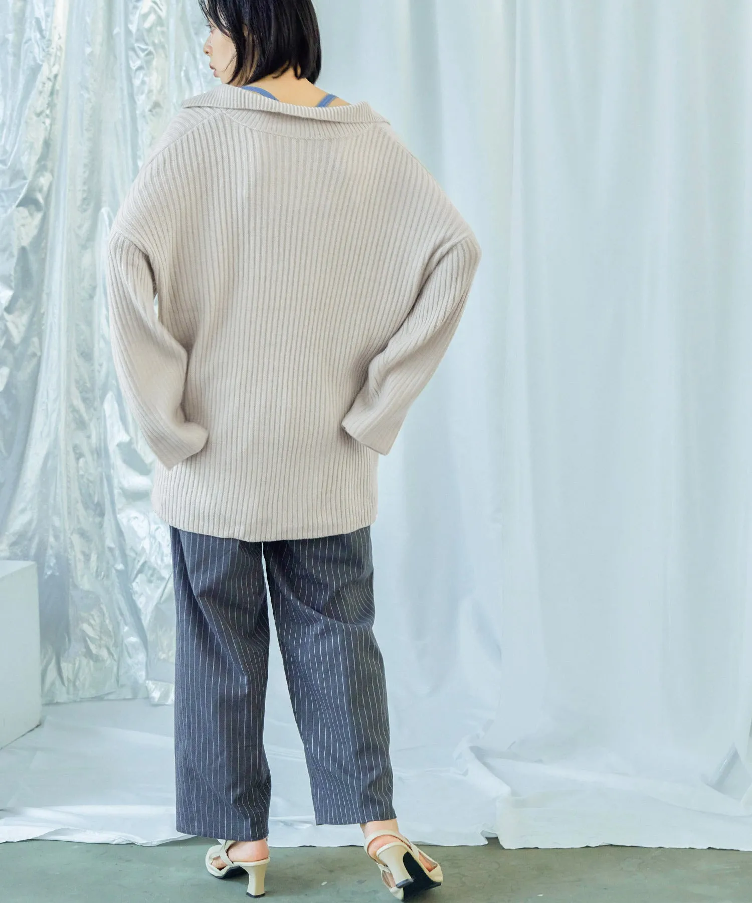 Vneck Collar Knit Pullover