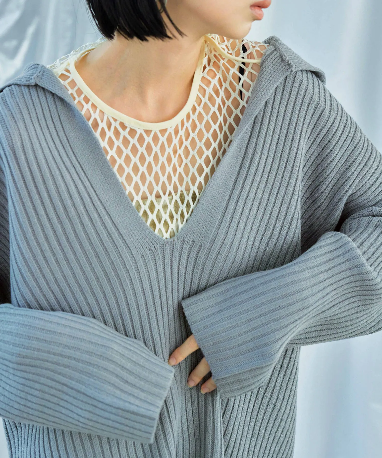 Vneck Collar Knit Pullover