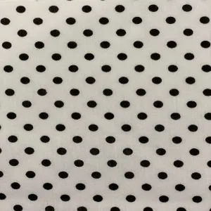 White Black Mini Polka Dot Poly Cotton Fabric