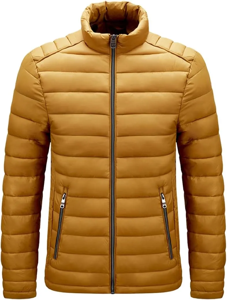 Winter Cotton Padded Coat Sport Zipper Jacket Men Casual Clothes Lightweight Fashion