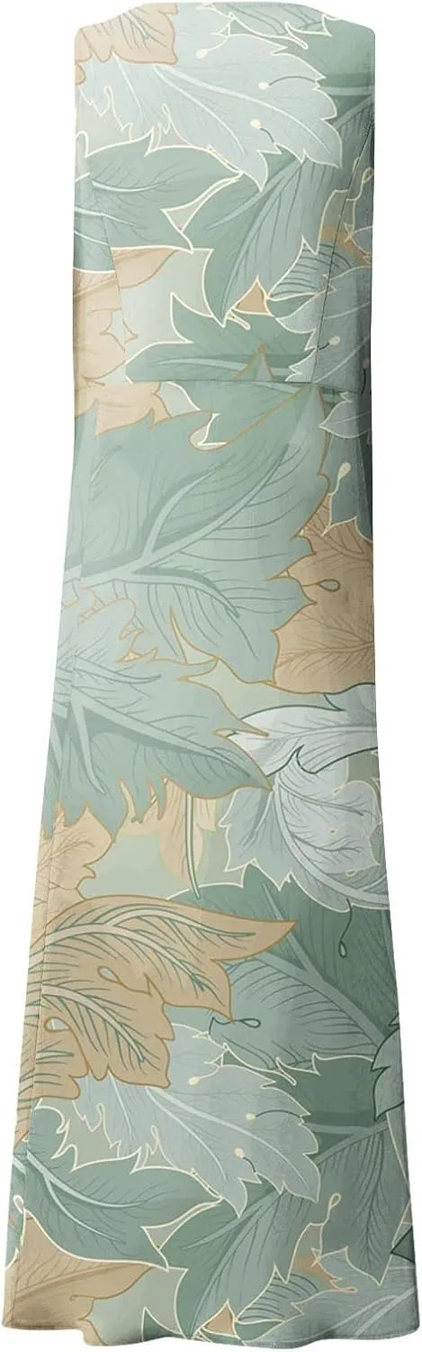 Women Casual Cotton Linen Sleeveless Maxi Dress Ruffle Tank Dresses Flowy Beach Summer Long Sundress with Pockets