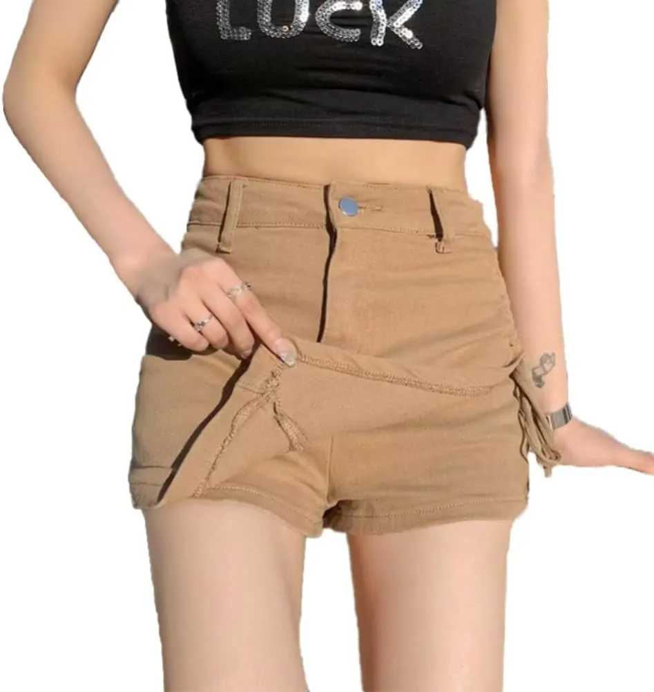 Women's Casual Denim Skirt with Drawstring Design,Plus Size Skirt US XS-4XL