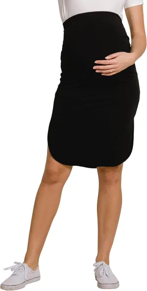 Women's Side Split High Waist Midi Maternity Skirt