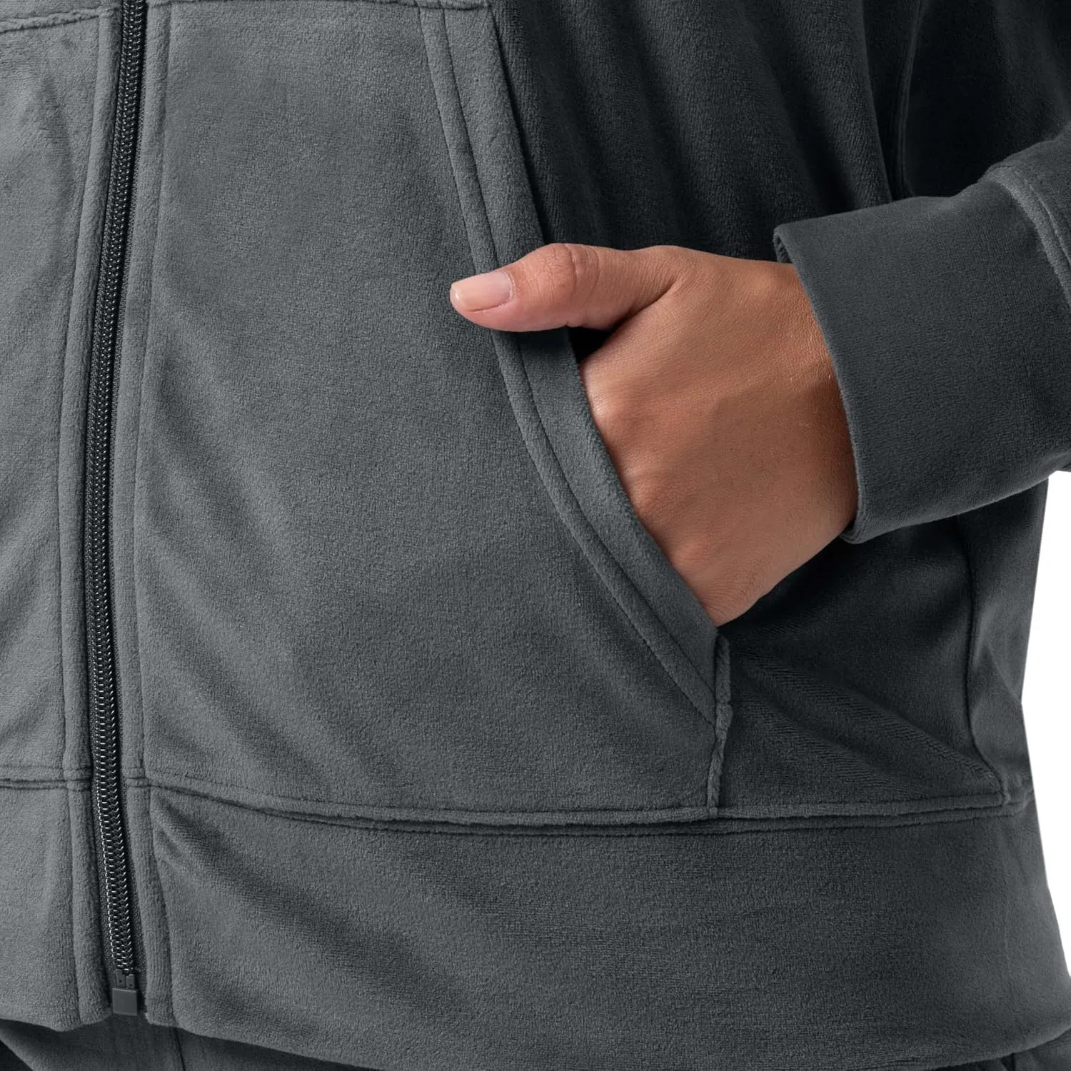 Wright's womens Velour Tracksuit 2 Piece Zip Up Hoodie and Jogger