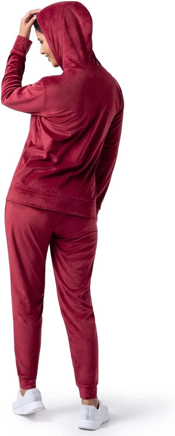 Wright's womens Velour Tracksuit 2 Piece Zip Up Hoodie and Jogger