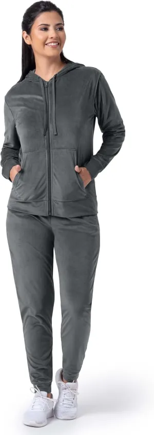 Wright's womens Velour Tracksuit 2 Piece Zip Up Hoodie and Jogger
