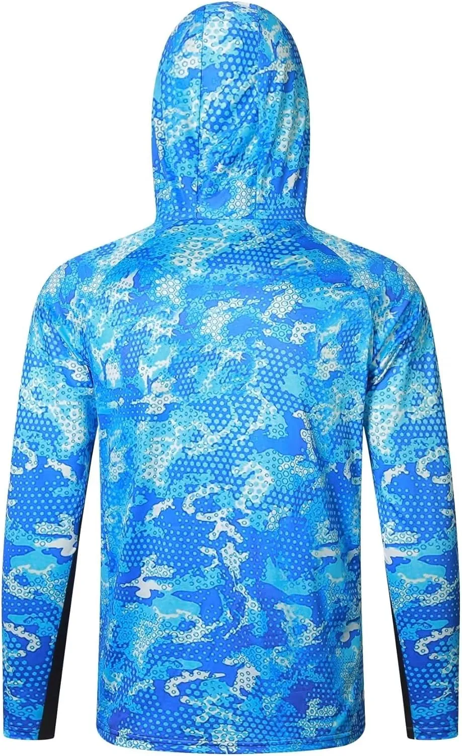 YIBIMOTTO Plus Size Athletic Hoodies for Men UPF 50  Sun Shirt with Mask Long Sleeve Fishing Shirt Sports Shirt Big and Short